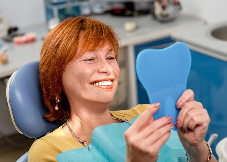 a patient looking in the mirror